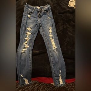 Rue 21 Distressed Blue Jeans Dark Wash